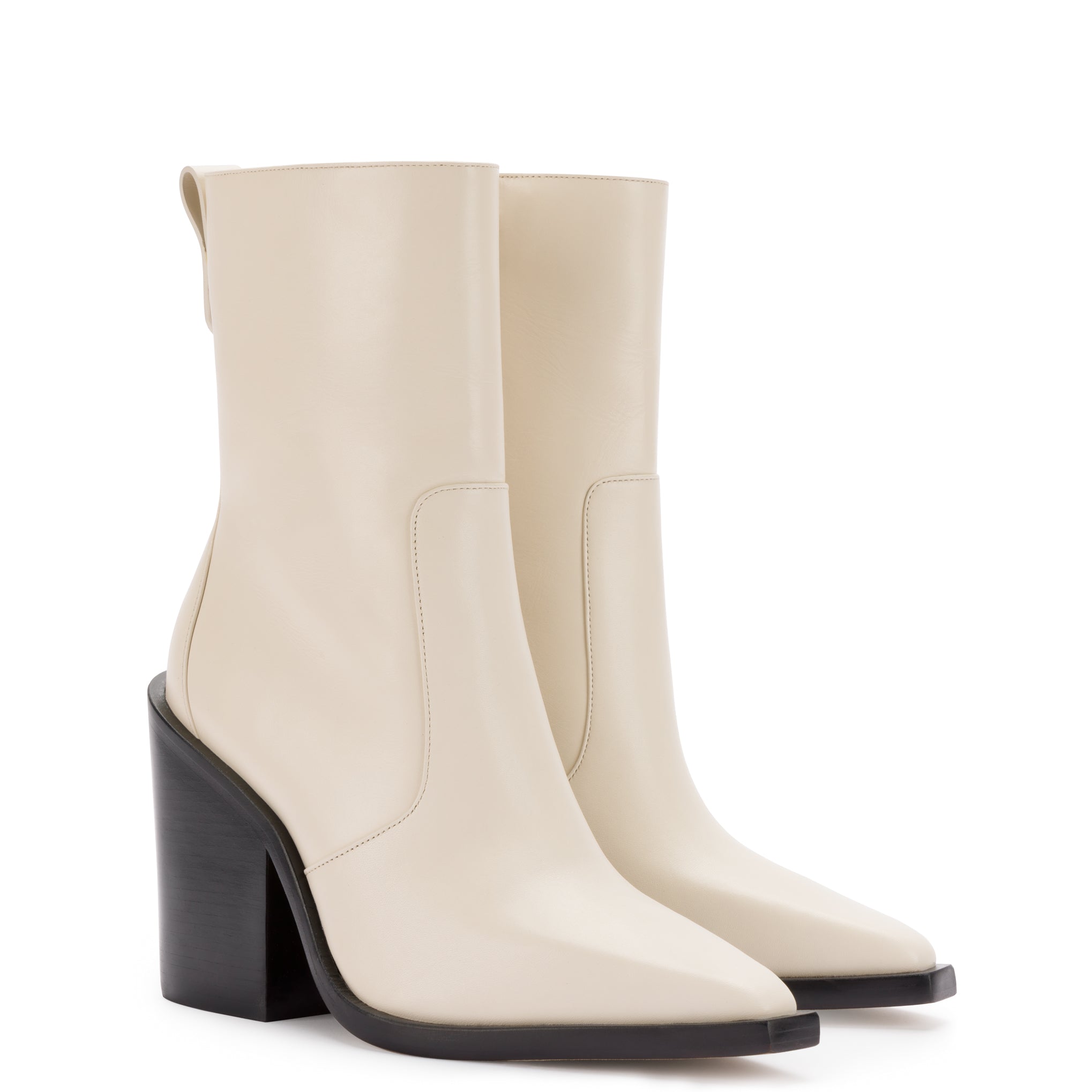 White Leather Boots - James Collection