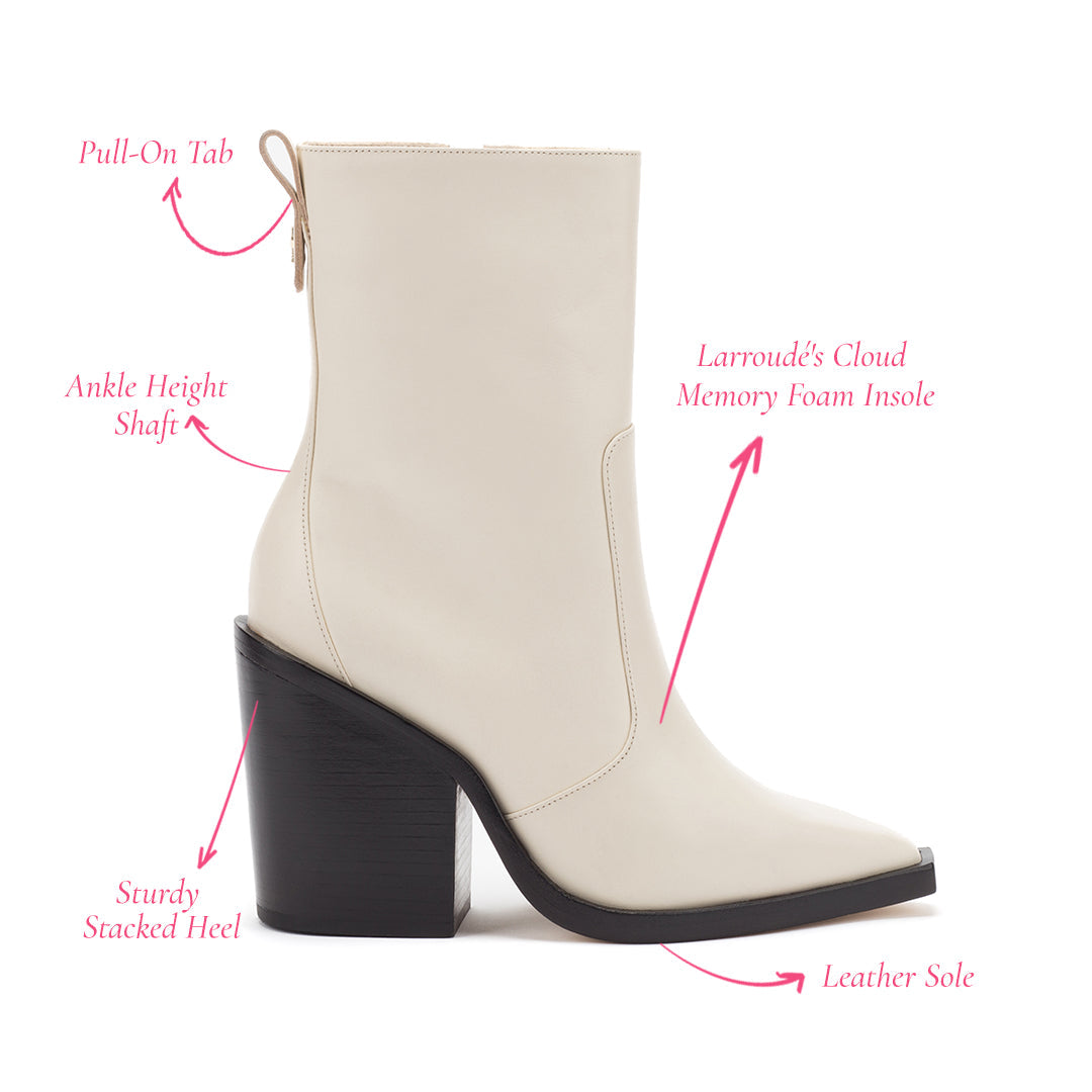 White Leather Boots - James Collection