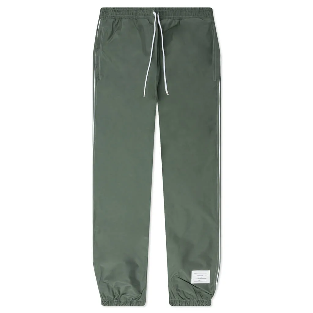 White Stitching Track Pants - Dark Green