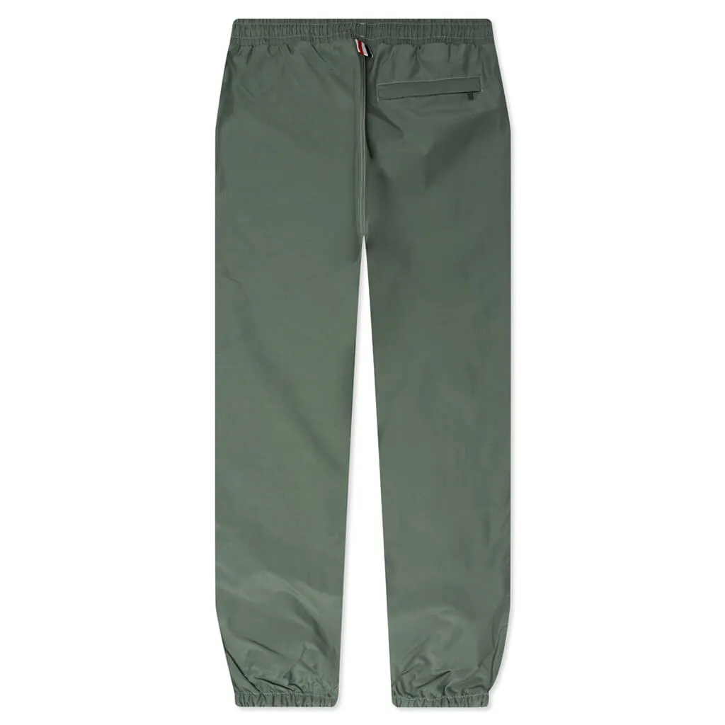 White Stitching Track Pants - Dark Green