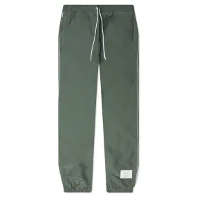 White Stitching Track Pants - Dark Green