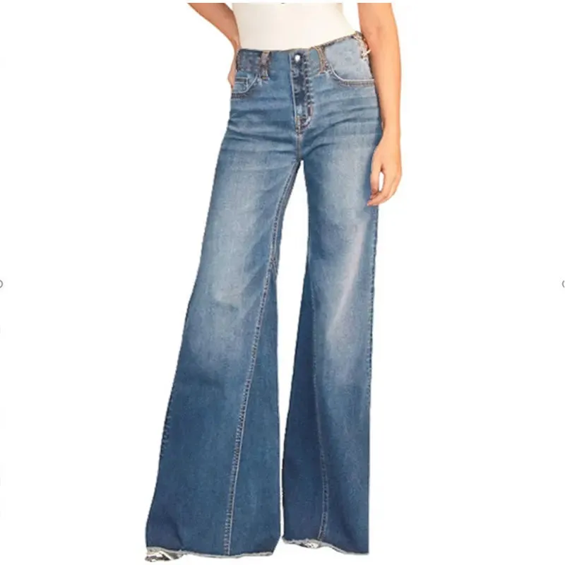 Wide Leg Flare Jeans for Women - Vintage Streetwear Style Pants