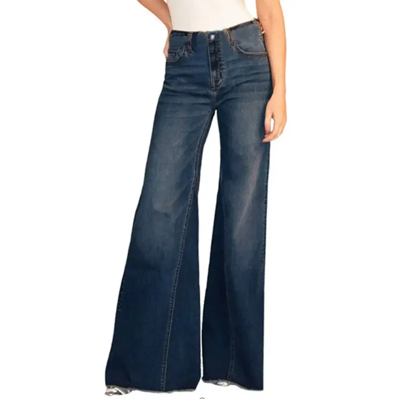 Wide Leg Flare Jeans for Women - Vintage Streetwear Style Pants