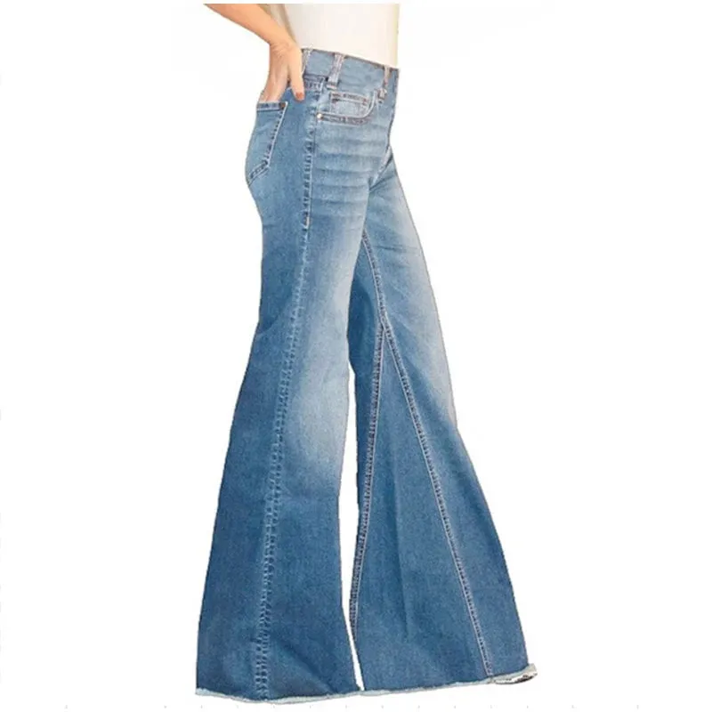 Wide Leg Flare Jeans for Women - Vintage Streetwear Style Pants