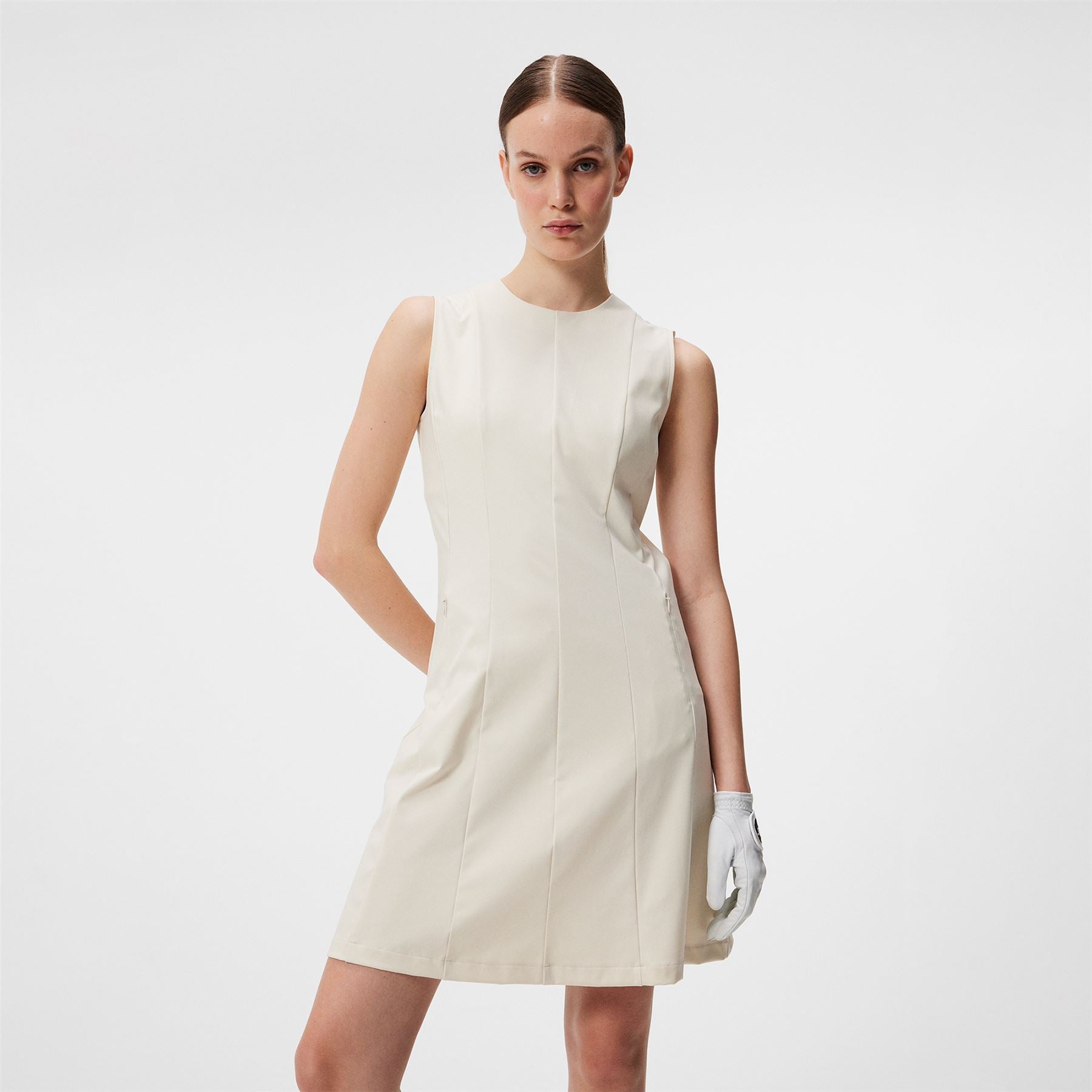 Womens Jasmin Lux Sculpt Dress - Almond Milk Beige