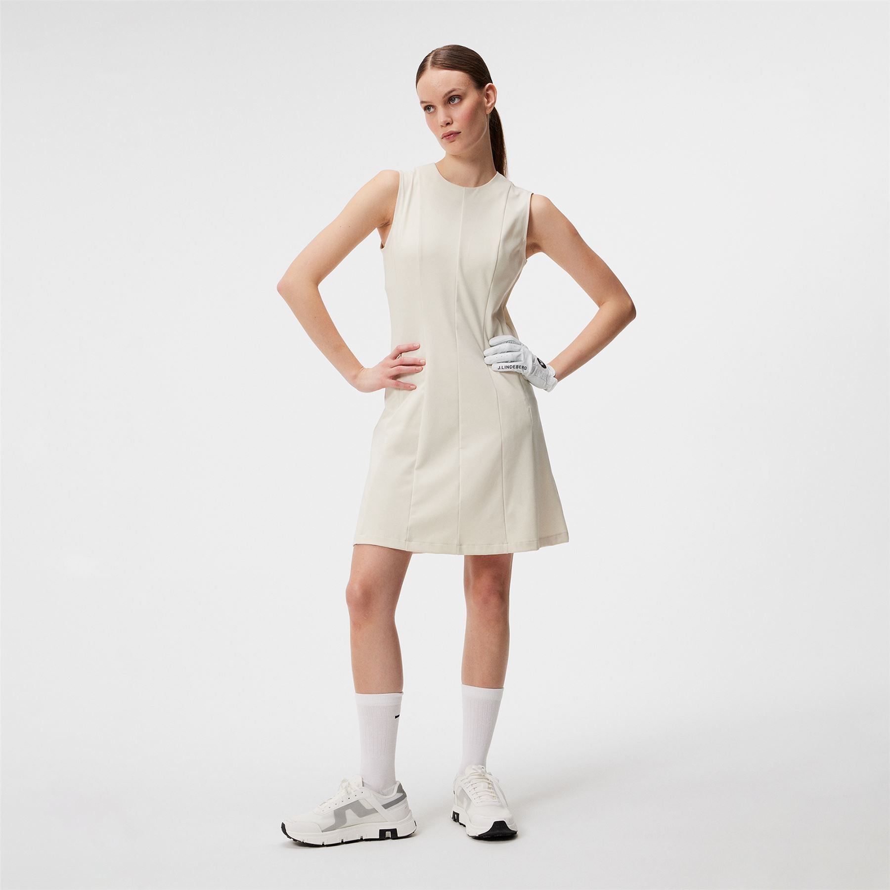 Womens Jasmin Lux Sculpt Dress - Almond Milk Beige