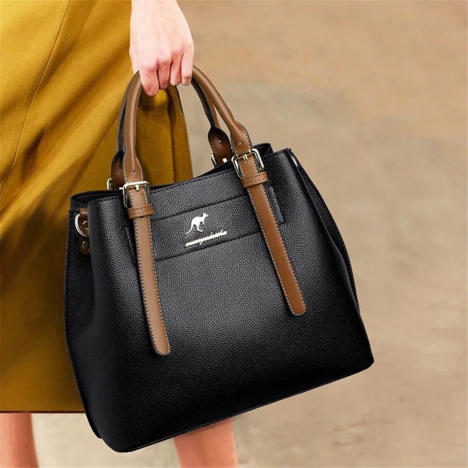 Women's Large Casual Leather Shoulder Bag