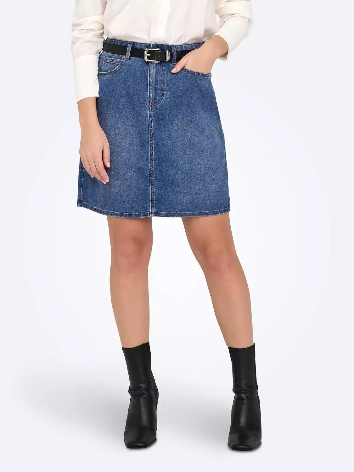 Wonder High Waisted Denim Skirt Only