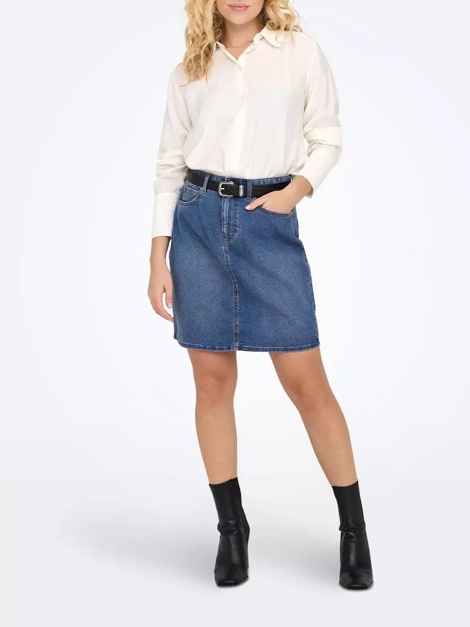 Wonder High Waisted Denim Skirt Only