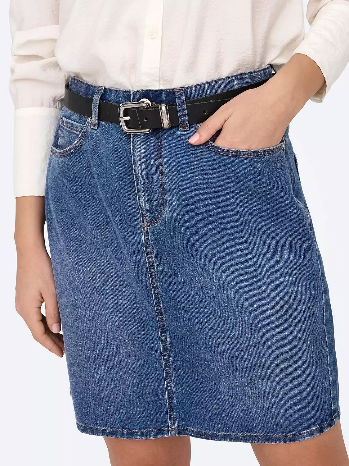 Wonder High Waisted Denim Skirt Only