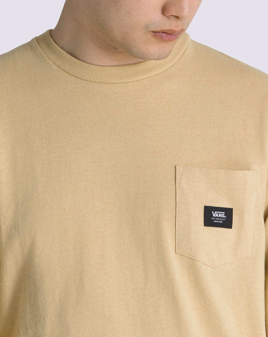 woven pocket tee with long sleeves