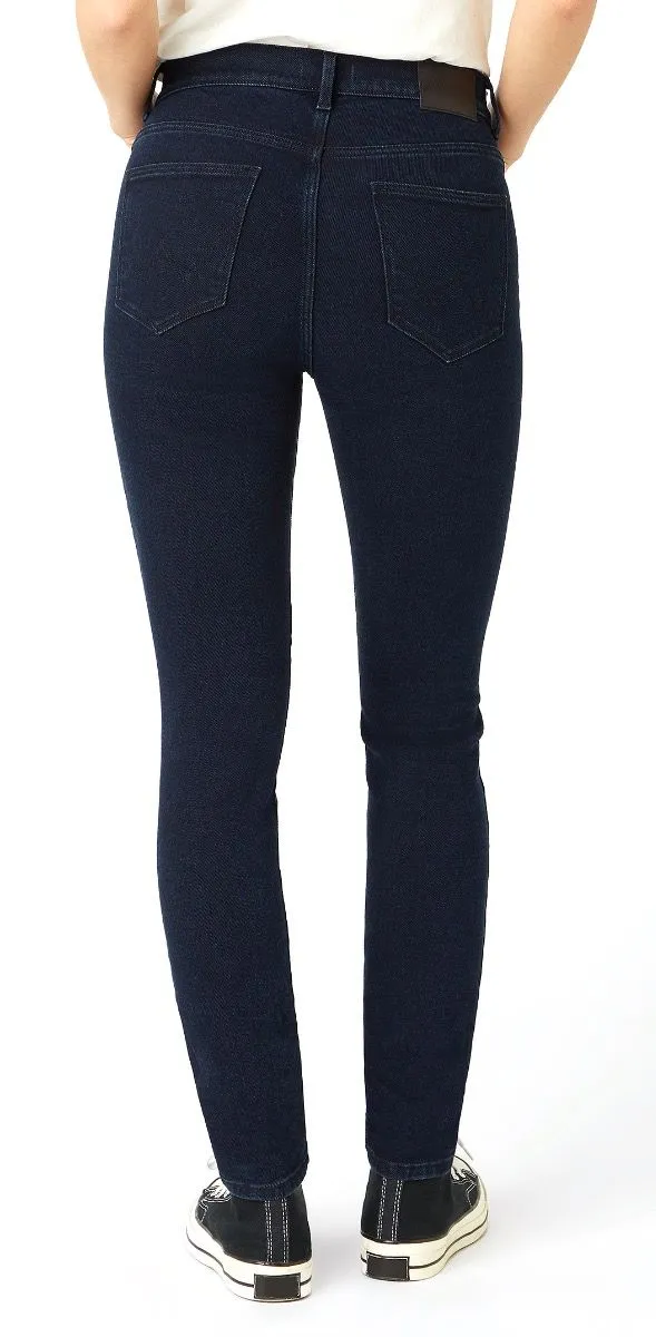 Wrangler High Rise Skinny Stretch Jeans - Before Dark