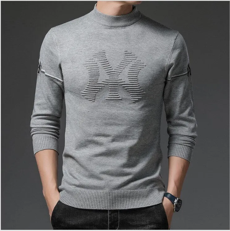 Premium Half Turtleneck Jacquard Sweater for Men - Winter Fashion