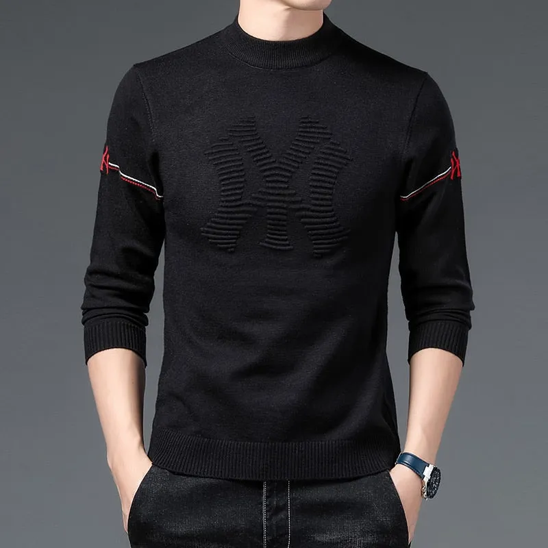 Premium Half Turtleneck Jacquard Sweater for Men - Winter Fashion