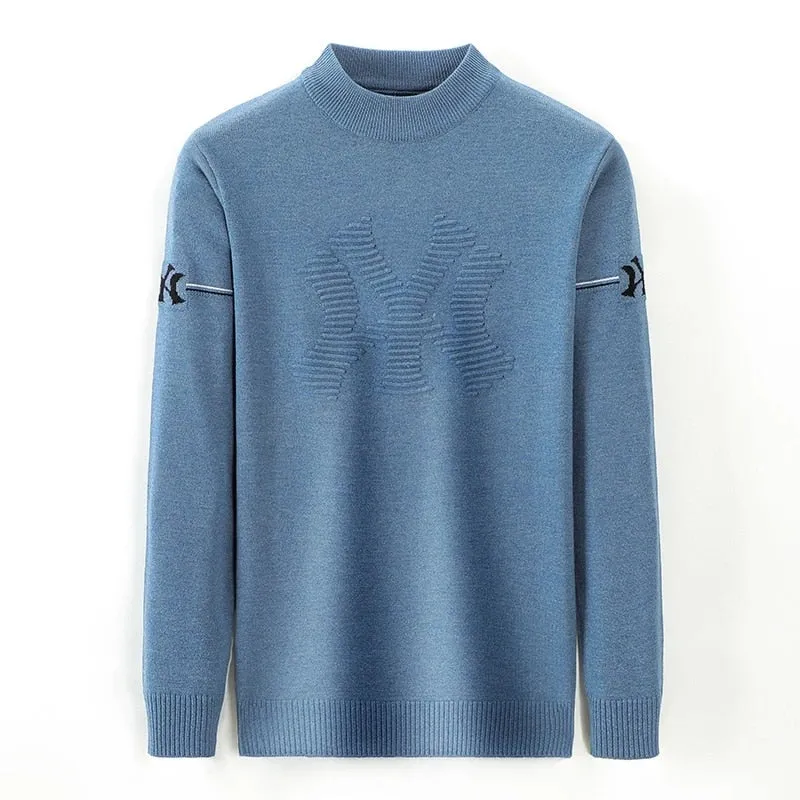 Premium Half Turtleneck Jacquard Sweater for Men - Winter Fashion