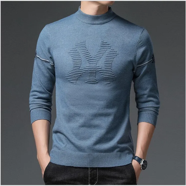 Premium Half Turtleneck Jacquard Sweater for Men - Winter Fashion