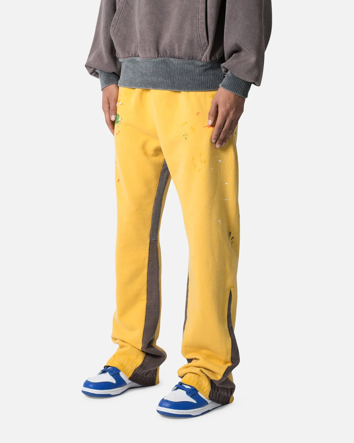 Yellow Bootcut Sweatpants with Minimalist Contrast Design