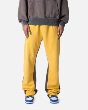 Yellow Bootcut Sweatpants with Minimalist Contrast Design