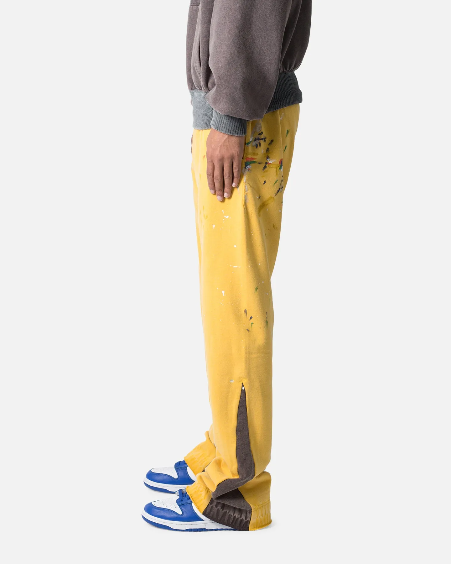 Yellow Bootcut Sweatpants with Minimalist Contrast Design