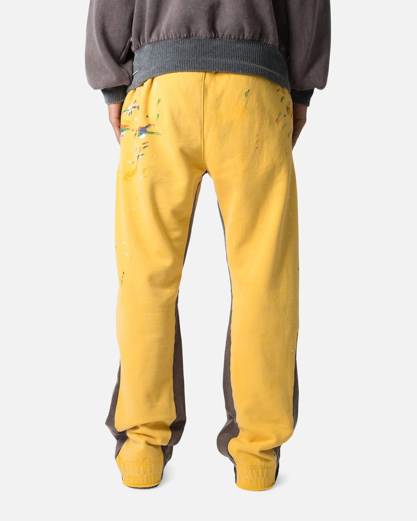 Yellow Bootcut Sweatpants with Minimalist Contrast Design