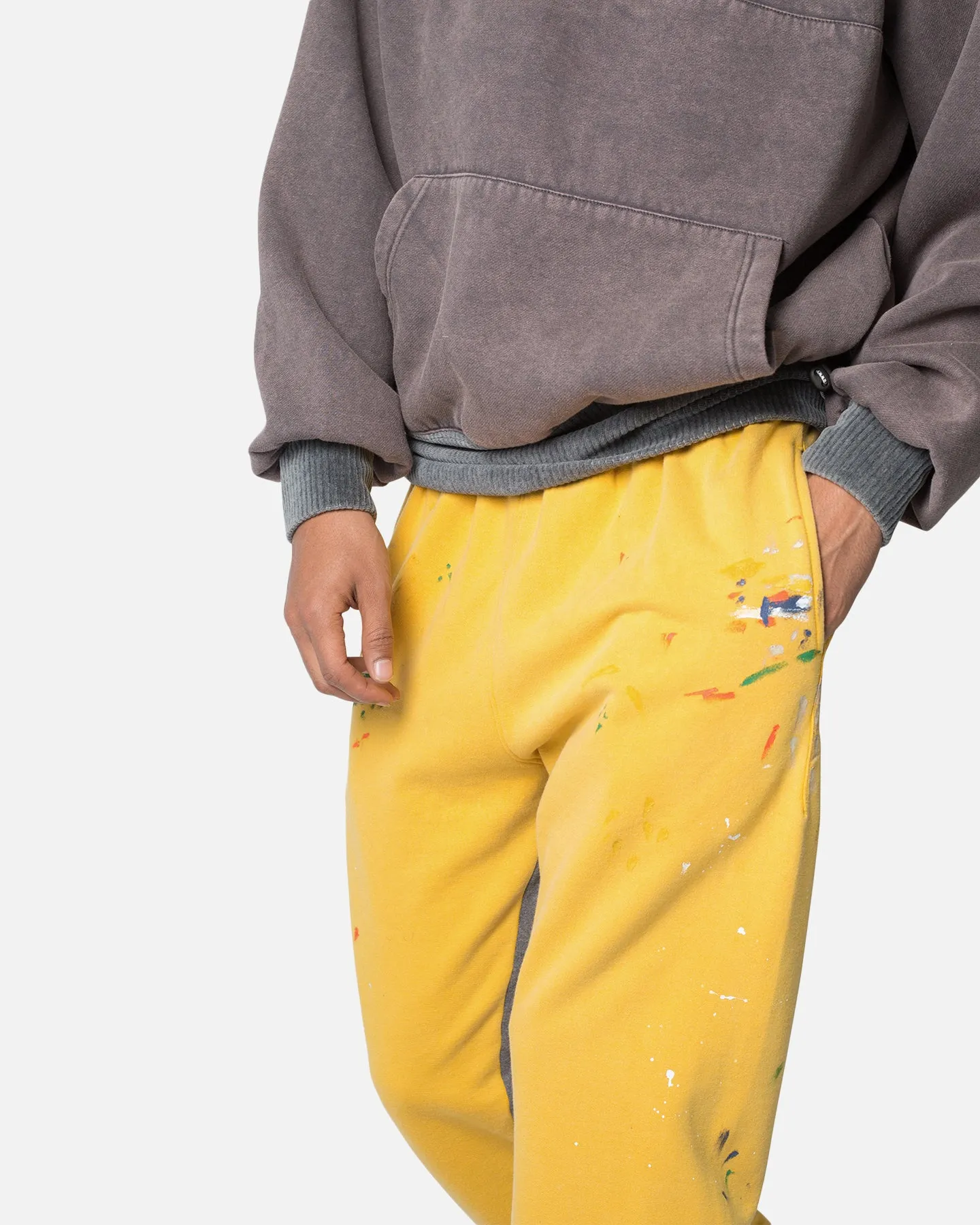 Yellow Bootcut Sweatpants with Minimalist Contrast Design